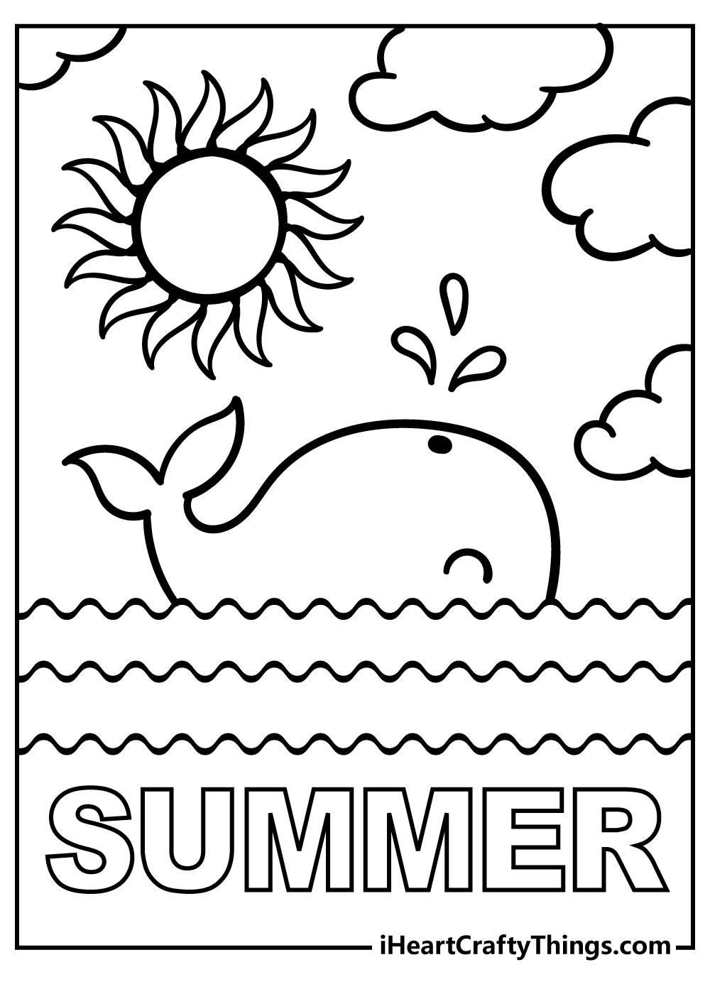 summer coloring page free pdf