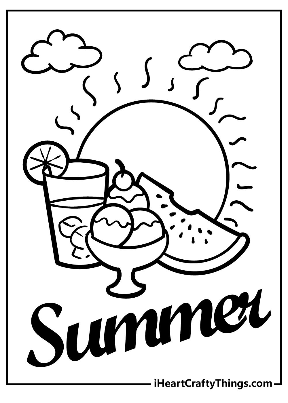 summer printable coloring sheets