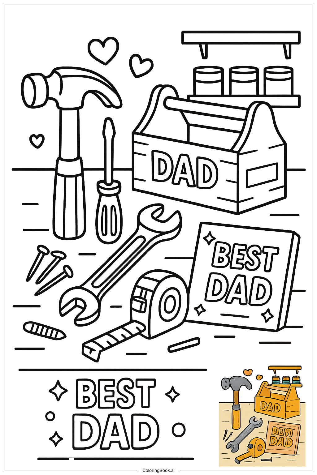 father's day coloring pages free