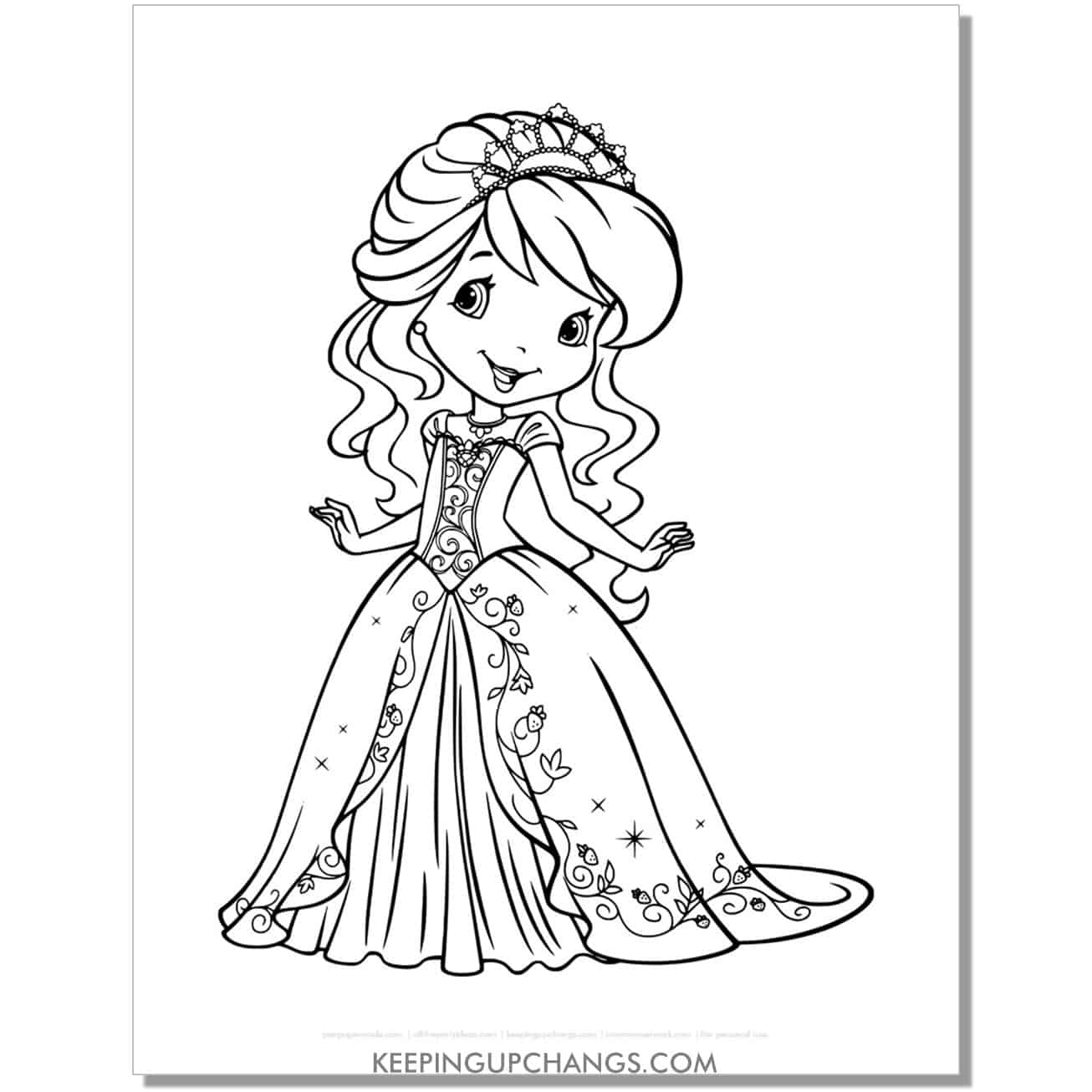 strawberry shortcake cartoon coloring page