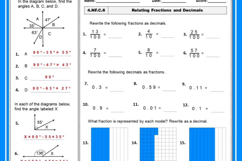 4th Grade Common Core Math Worksheets Common Core Math Assessments Made By Teachers