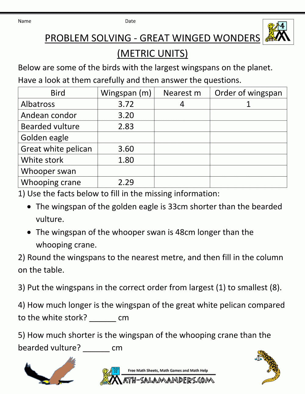 math problem sheets