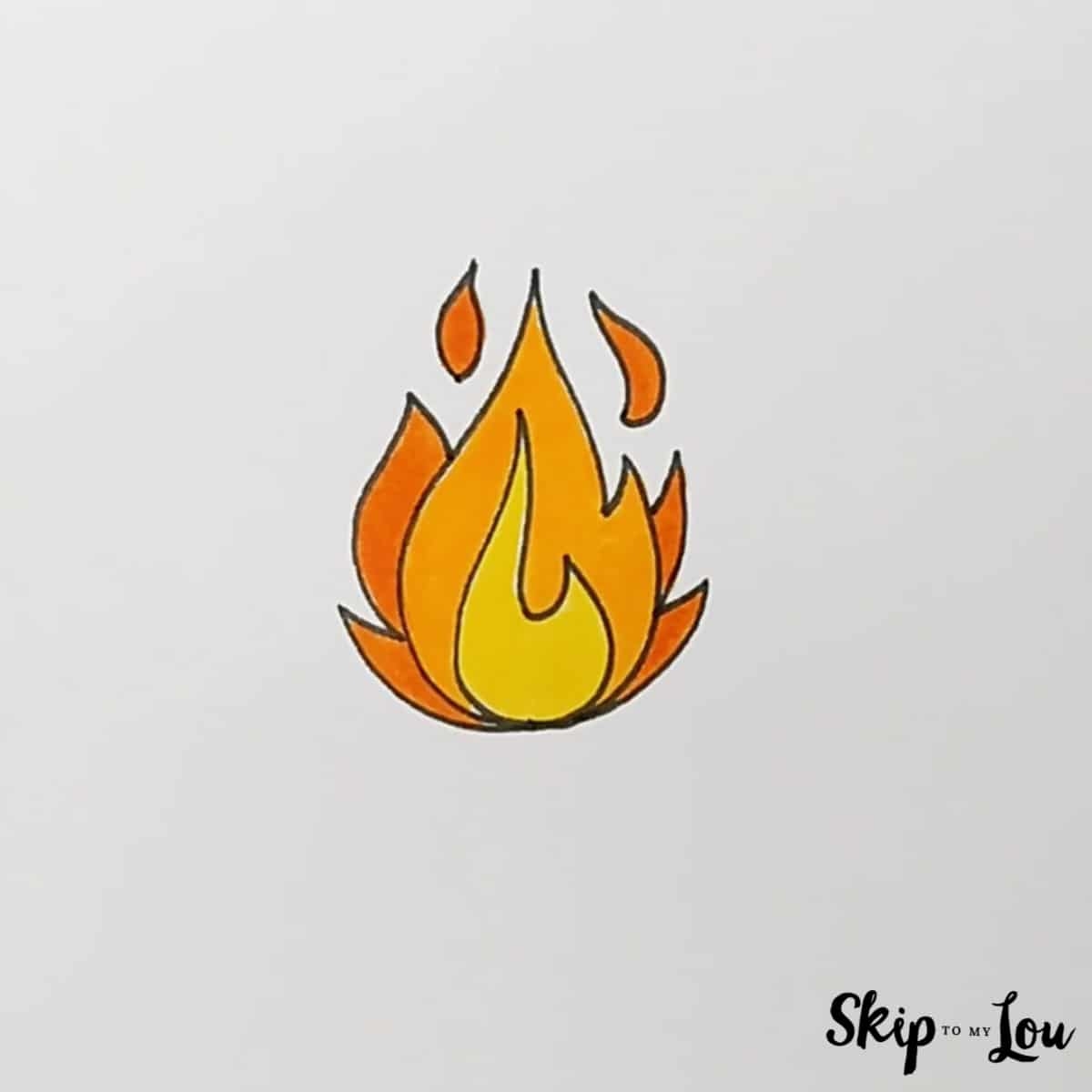 5 Easy Step Guide On How To Draw A Fire Skip To My Lou