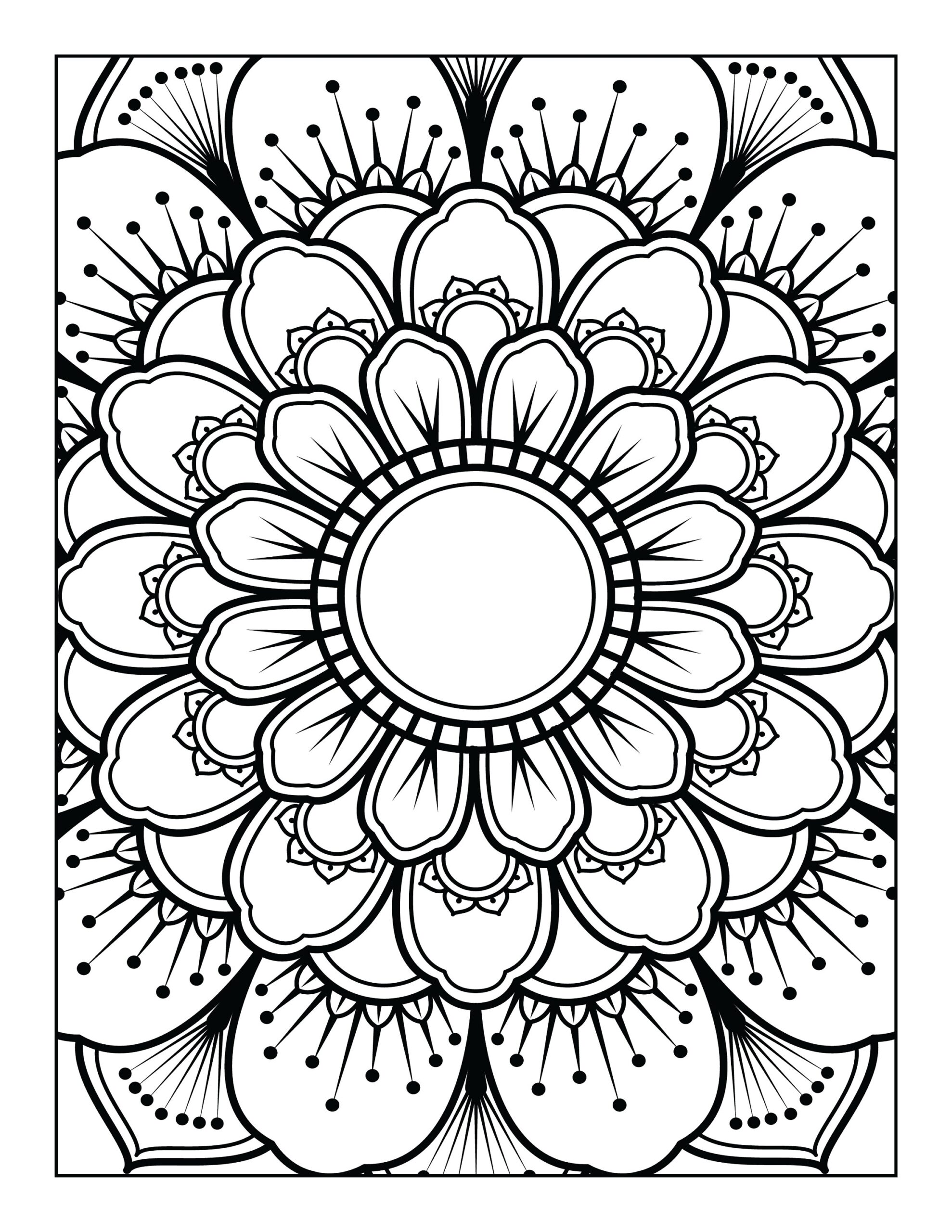 5 Printable Mandala adult Coloring Pages Floral Easy Coloring Book Mandalas Etsy Sweden