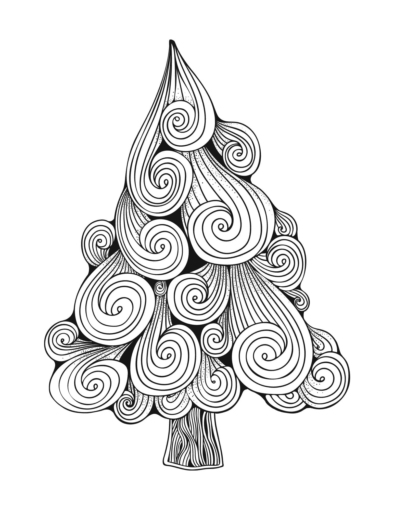 adult christmas tree coloring page