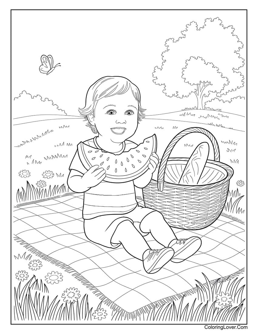 easy coloring pages for summer