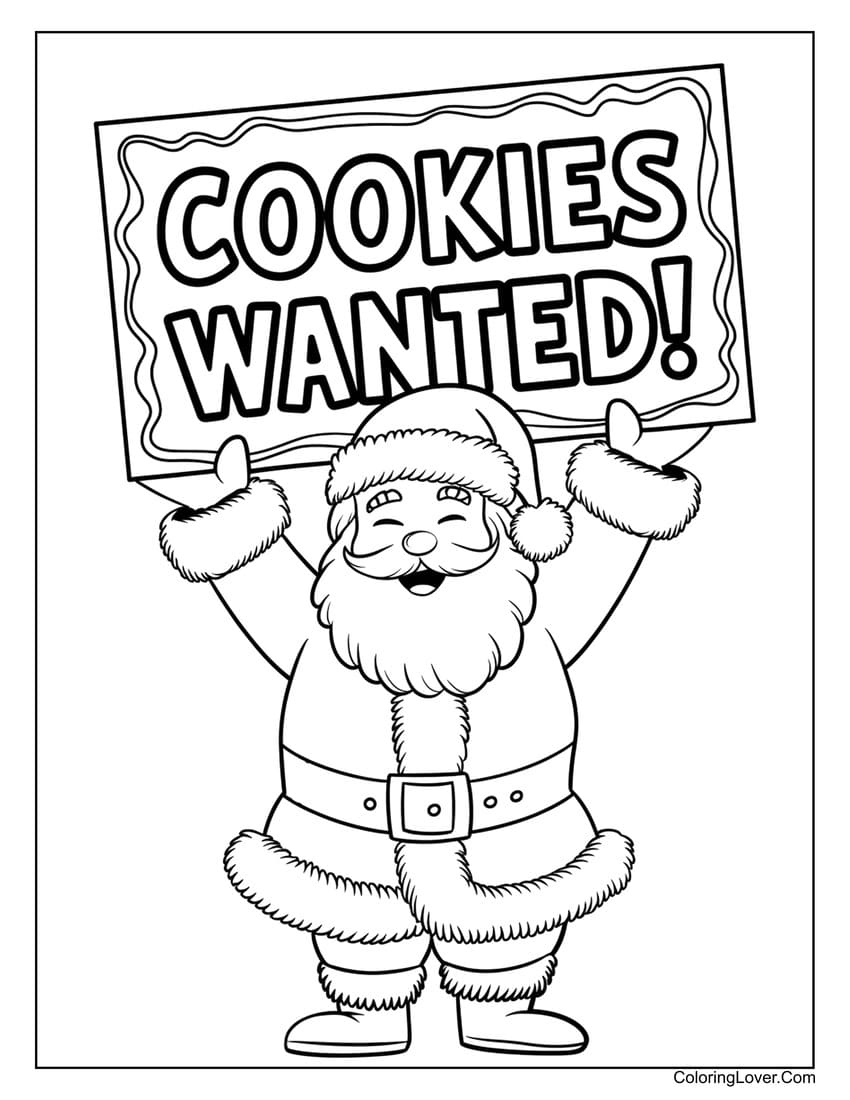printable santa coloring sheets