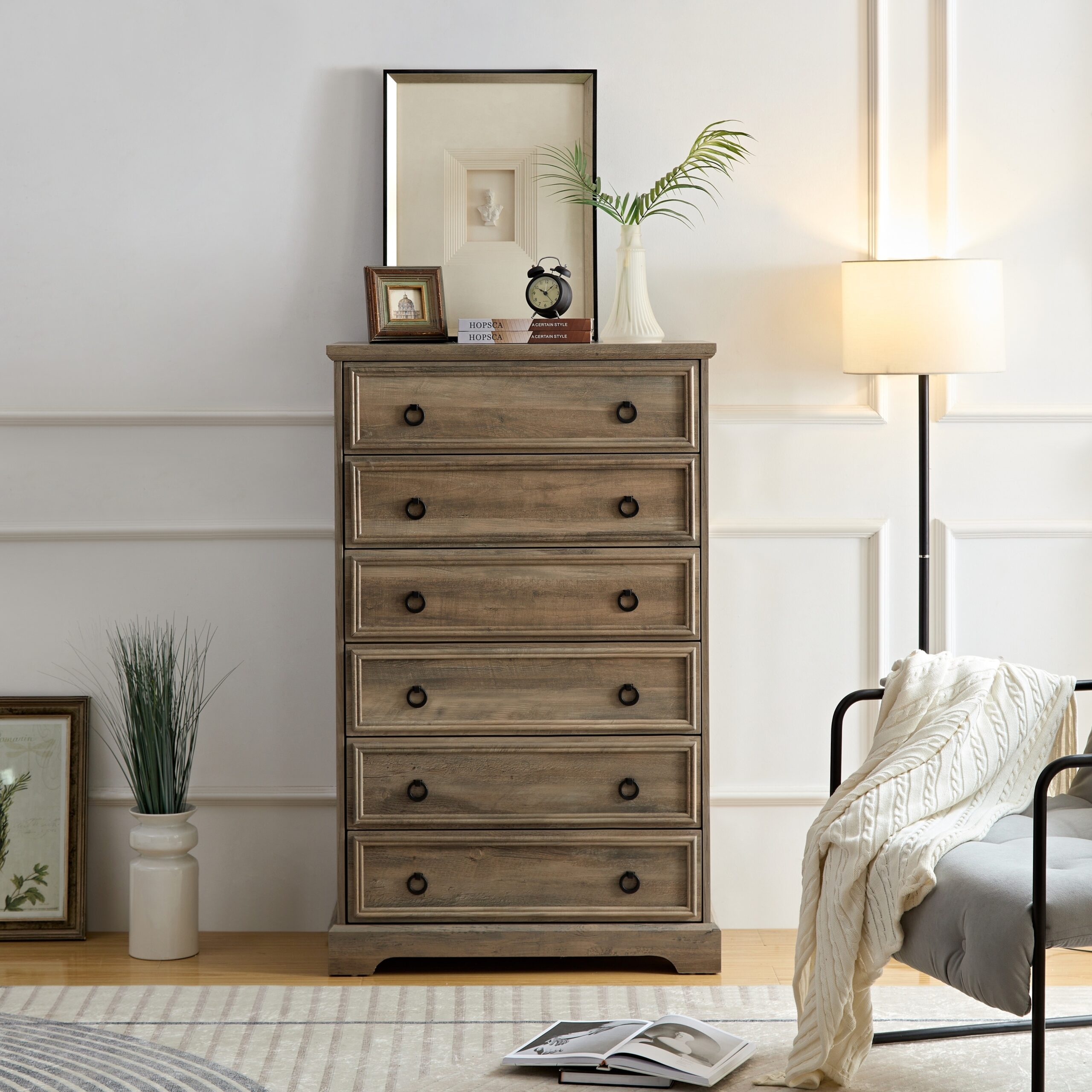 6 Drawer Dresser Tall Chest Of Drawers Closet Organizers U0026 Storage 