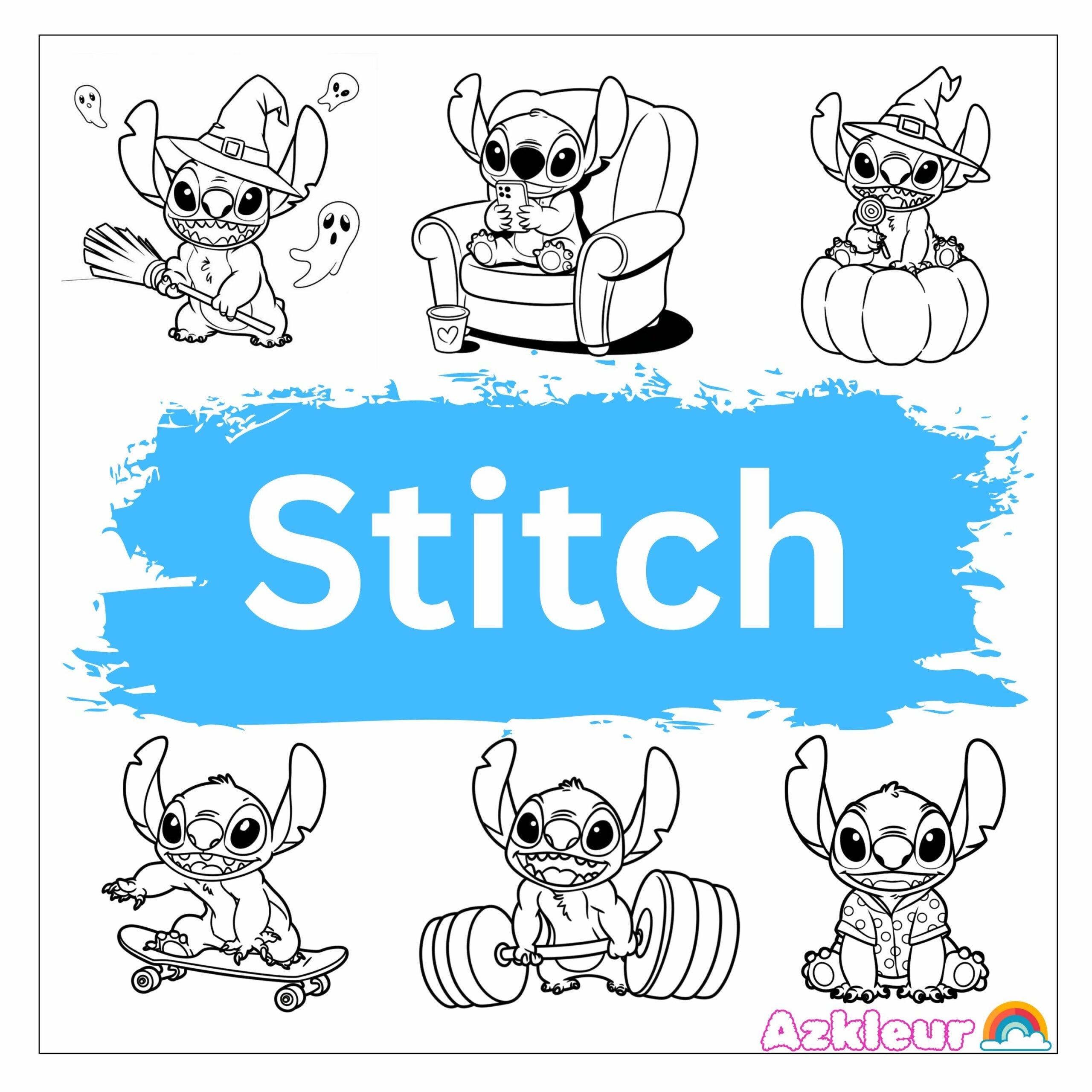 60 Stitch Coloring Pages Free Download For Kids
