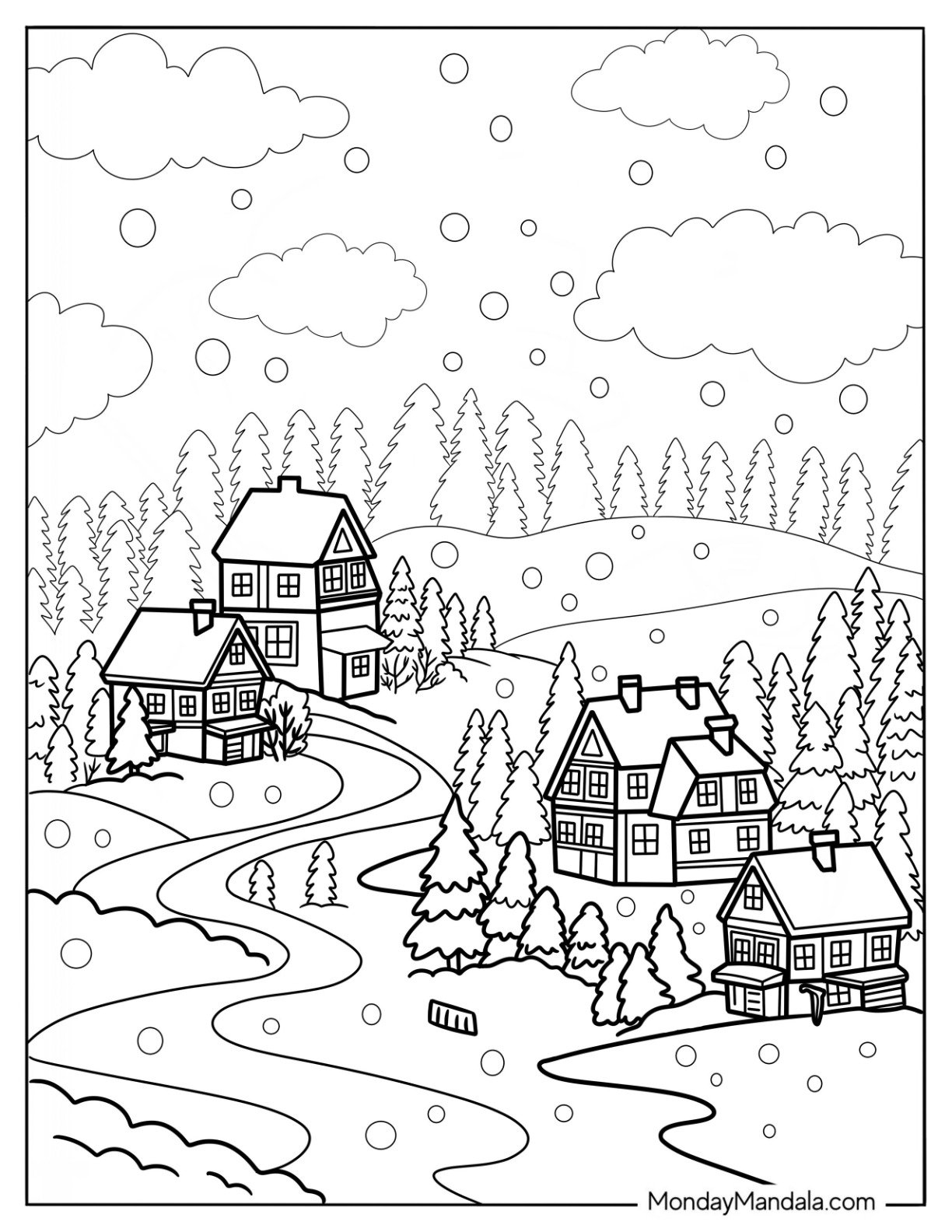 60 Winter Coloring Pages Free PDF Printables 