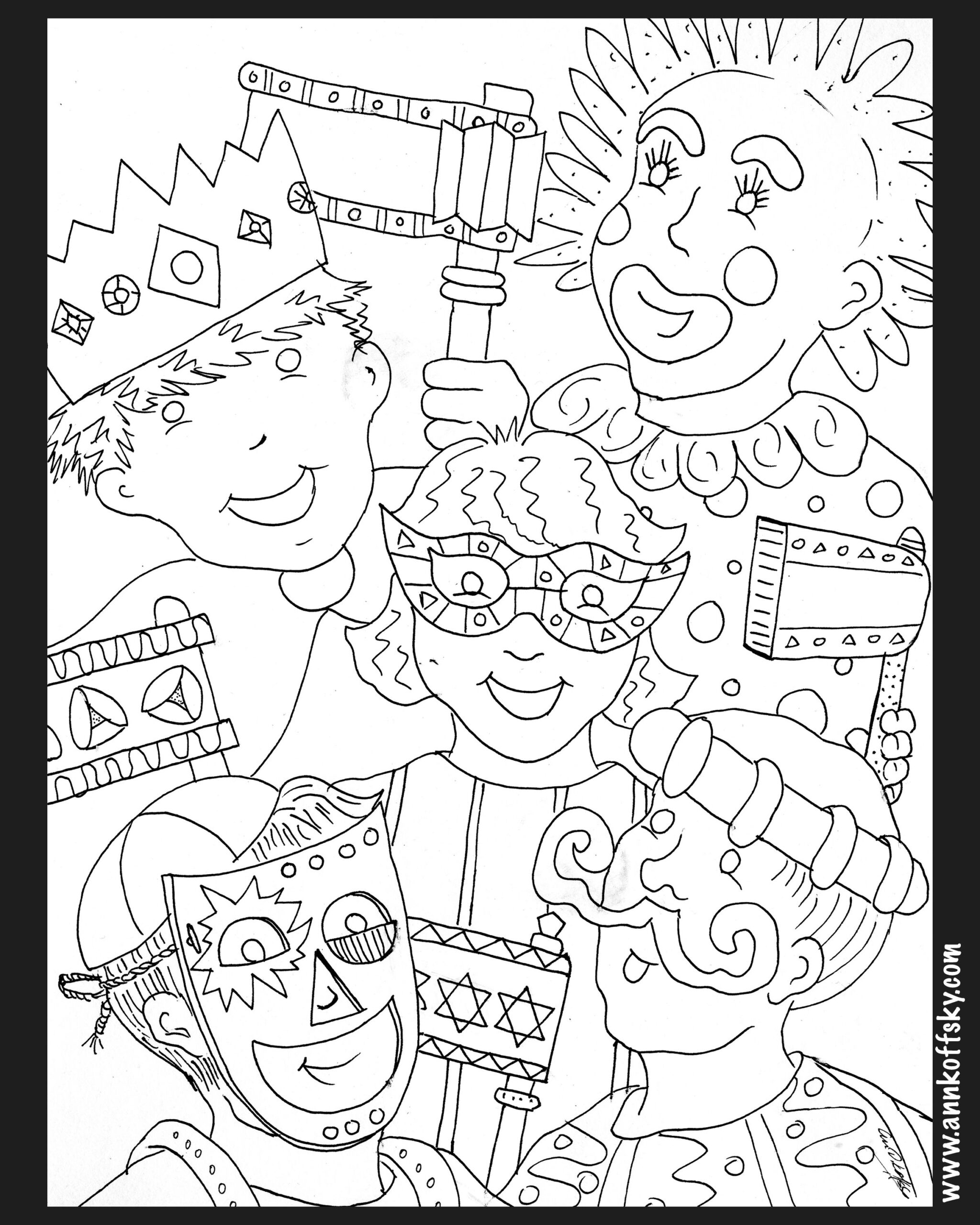 free printable purim coloring pages