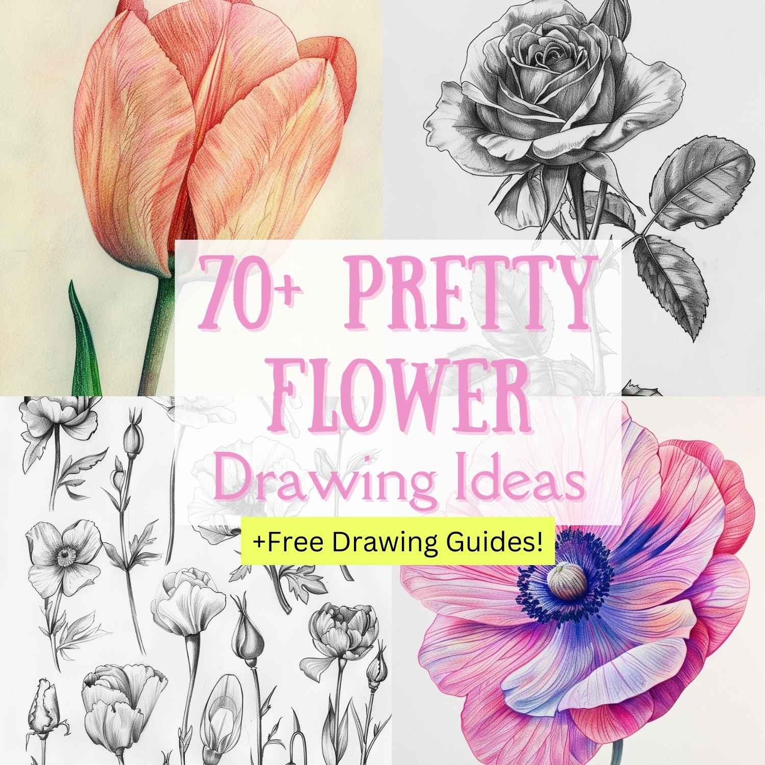 70 Pretty Flower Drawing Ideas To Bloom Your Creativity 