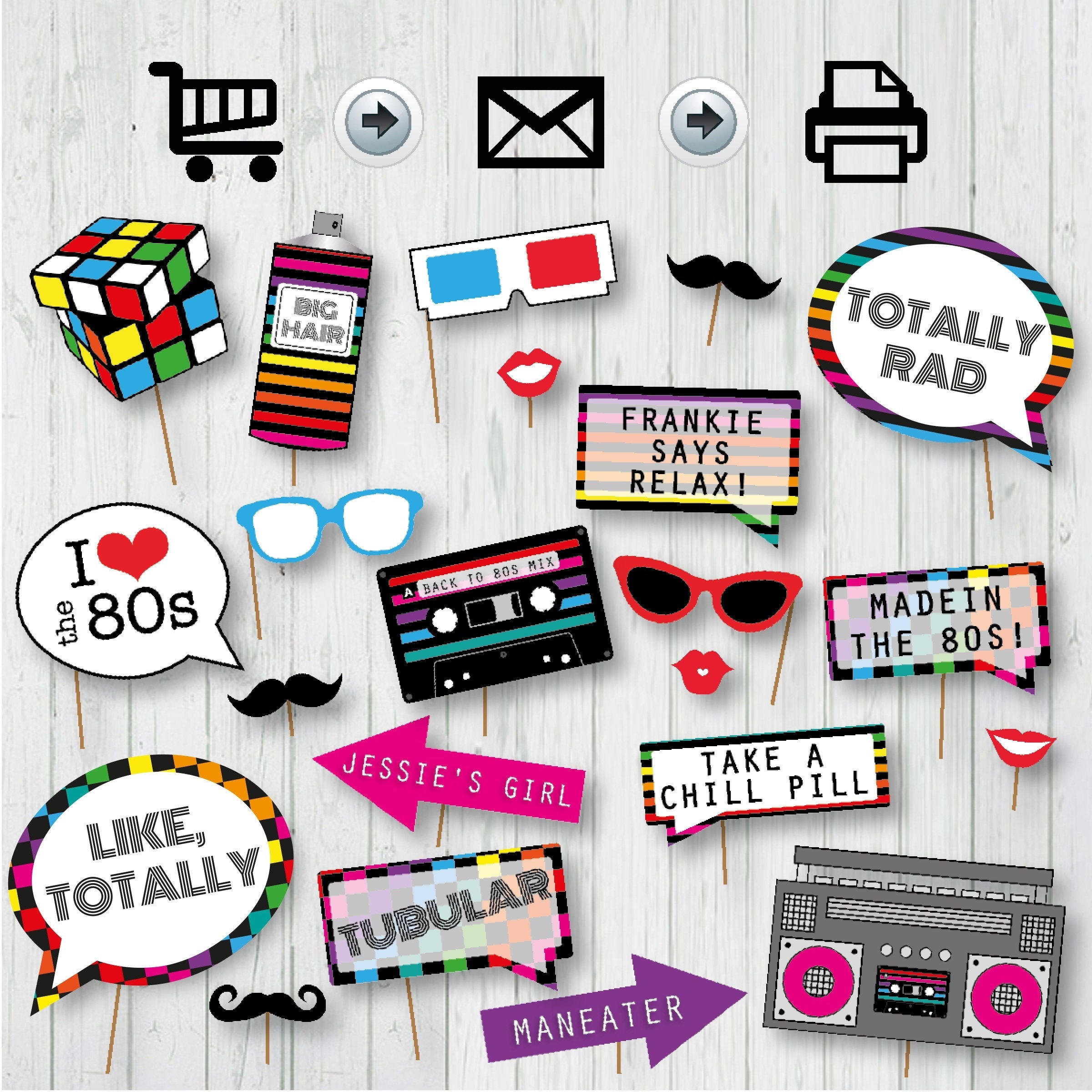 free printable 80s decorations