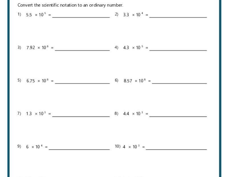 8th Grade Algebra Worksheets
