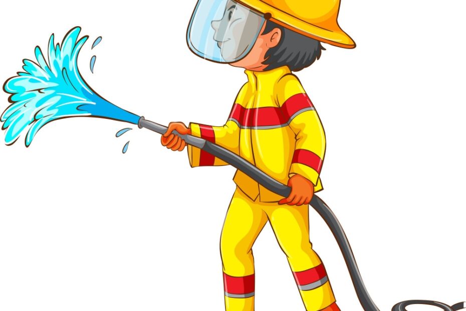A Drawing Of Fireman Royalty Free Vector Image