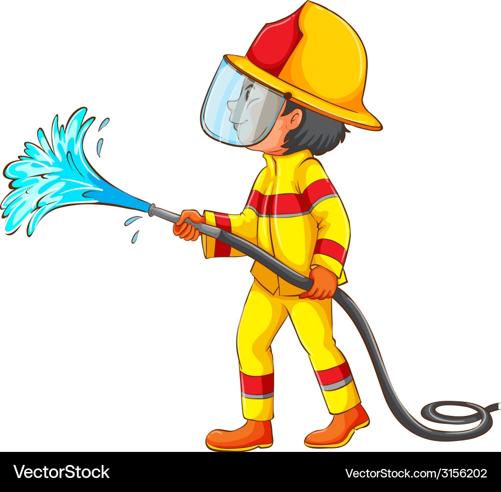 A Drawing Of Fireman Royalty Free Vector Image