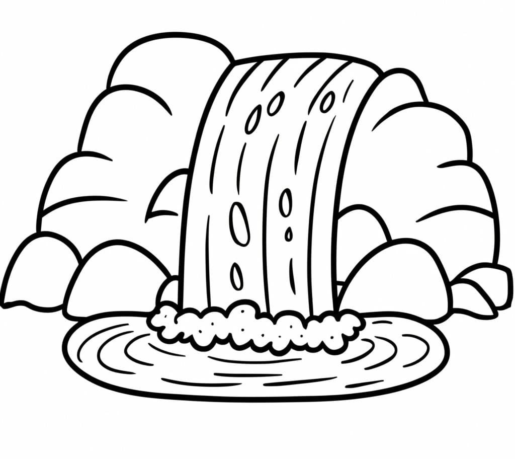 A Small Waterfall Coloring Page Download Print Or Color Online For Free