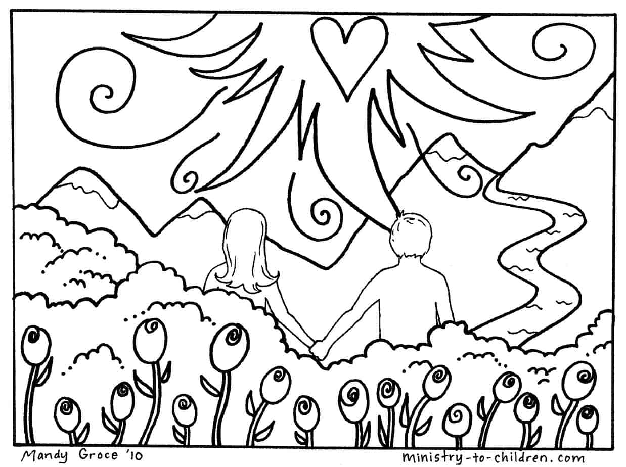 free adam and eve coloring pages