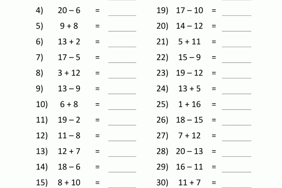 Add And Subtract Within 20