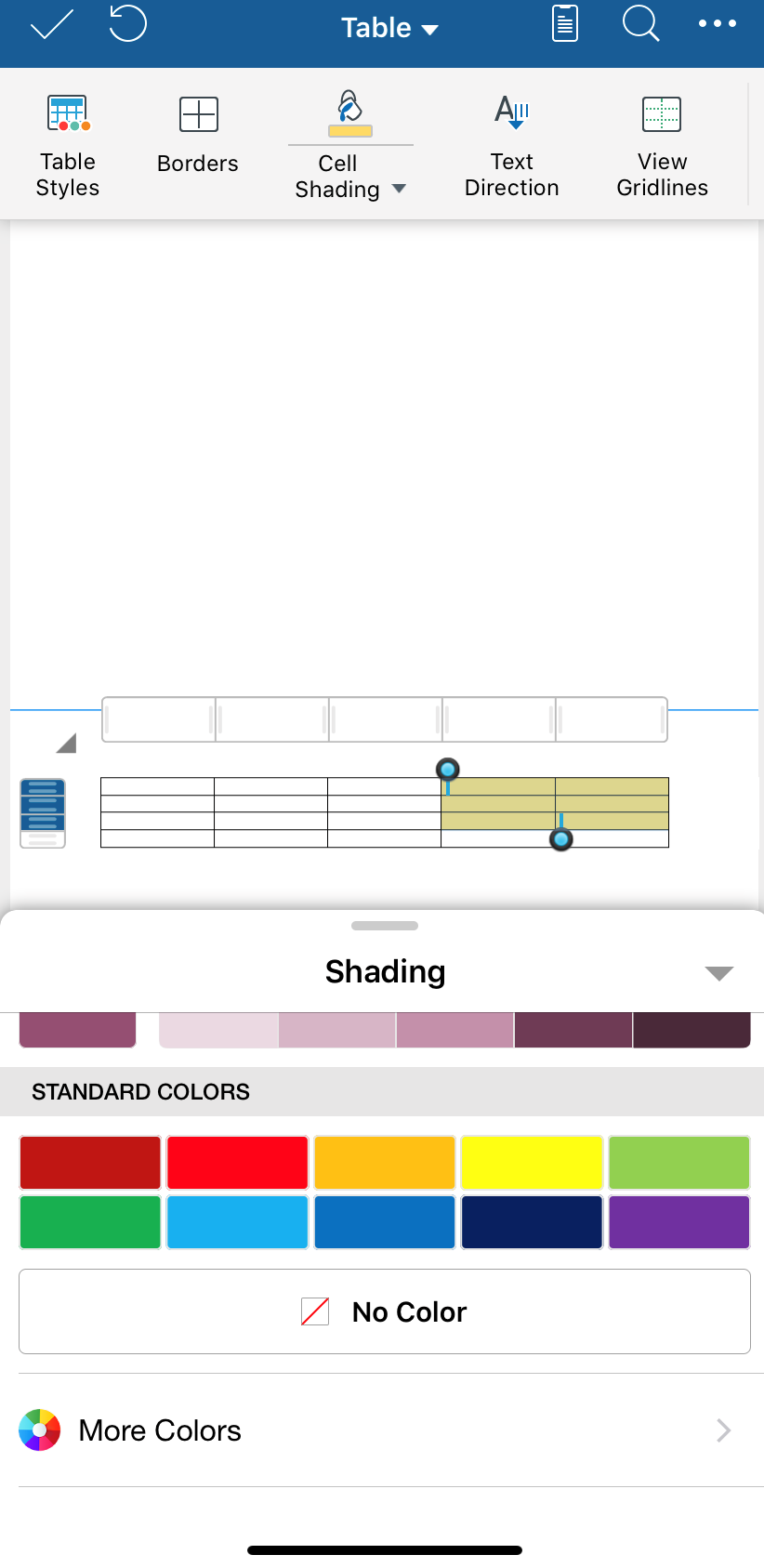 Add Change Or Remove The Fill Color Of A Table Cell MobiSystems
