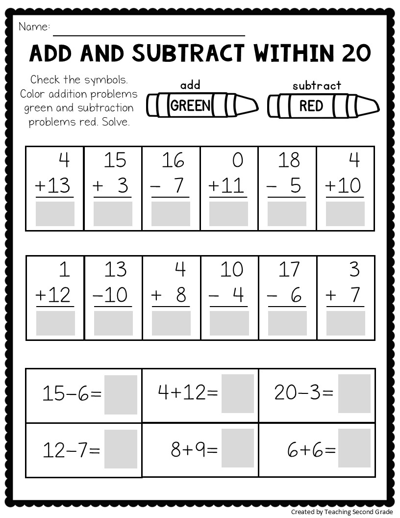 first grade math worksheets