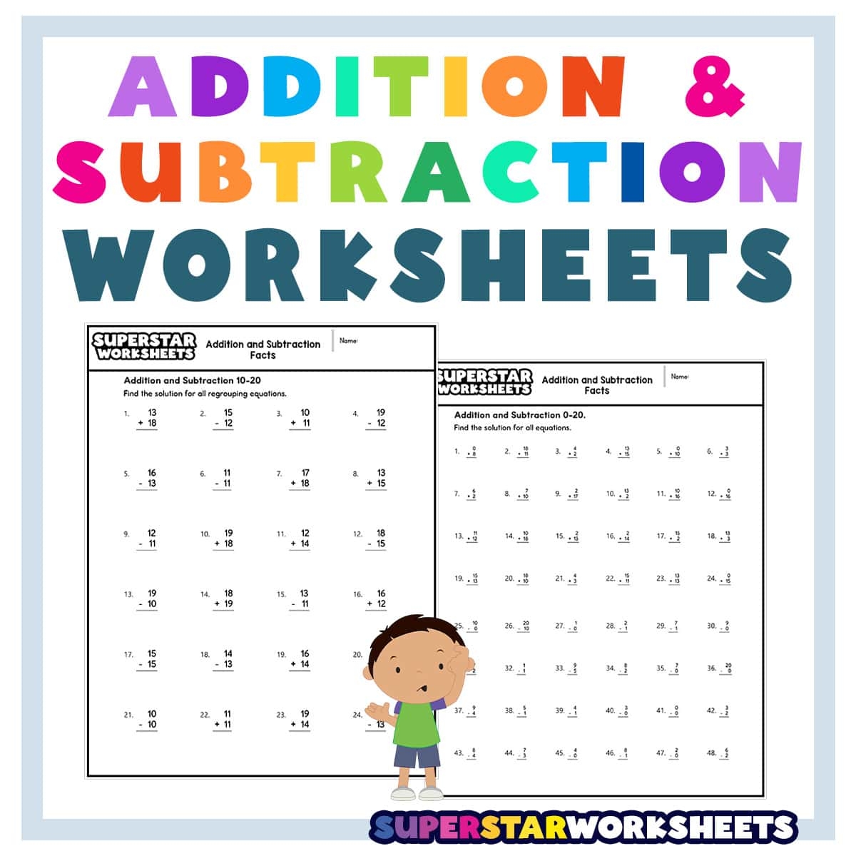 basic addition and subtraction worksheets
