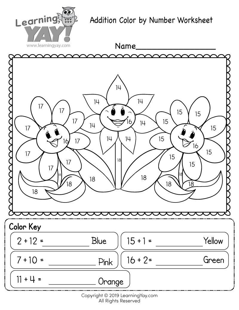 color sheets for 1st grade