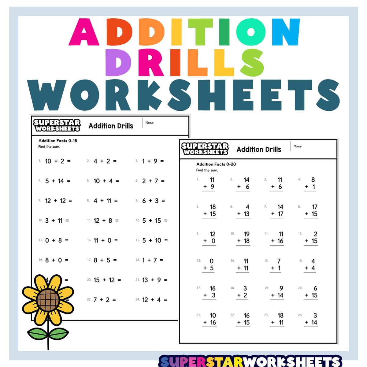 math drills worksheet