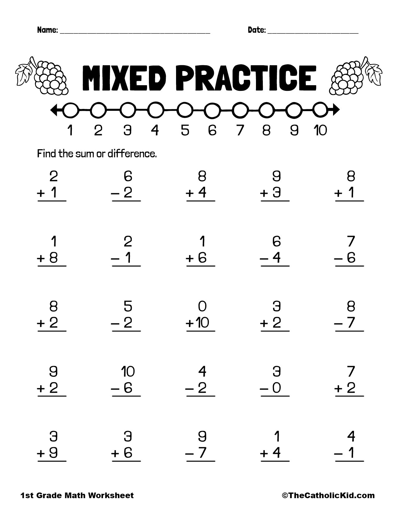 math subtraction worksheets