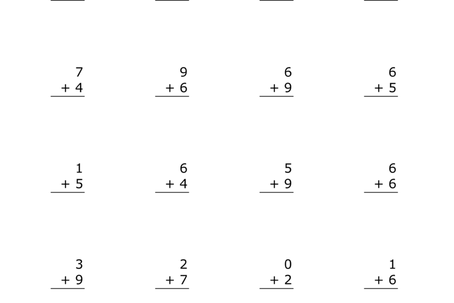 Addition Worksheets Free Printable Easy Math Problems Free
