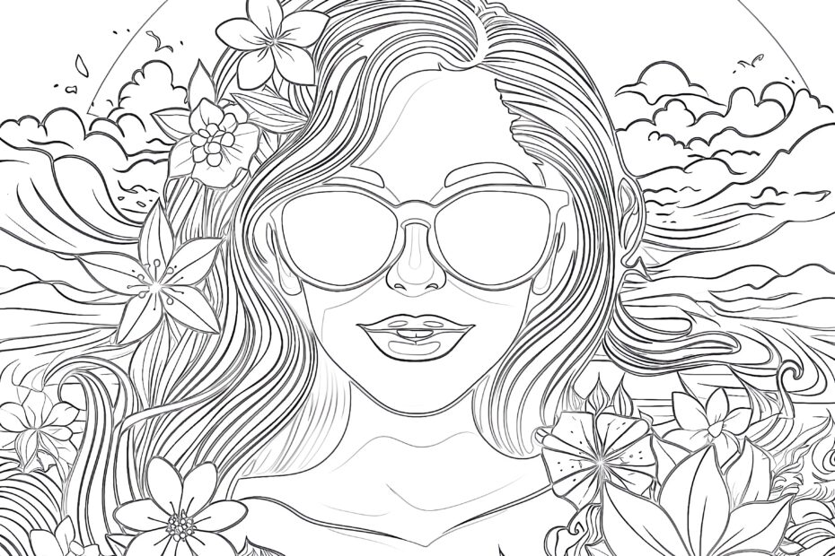 Adult Coloring Pages Summer Coloring Page Mimi Panda