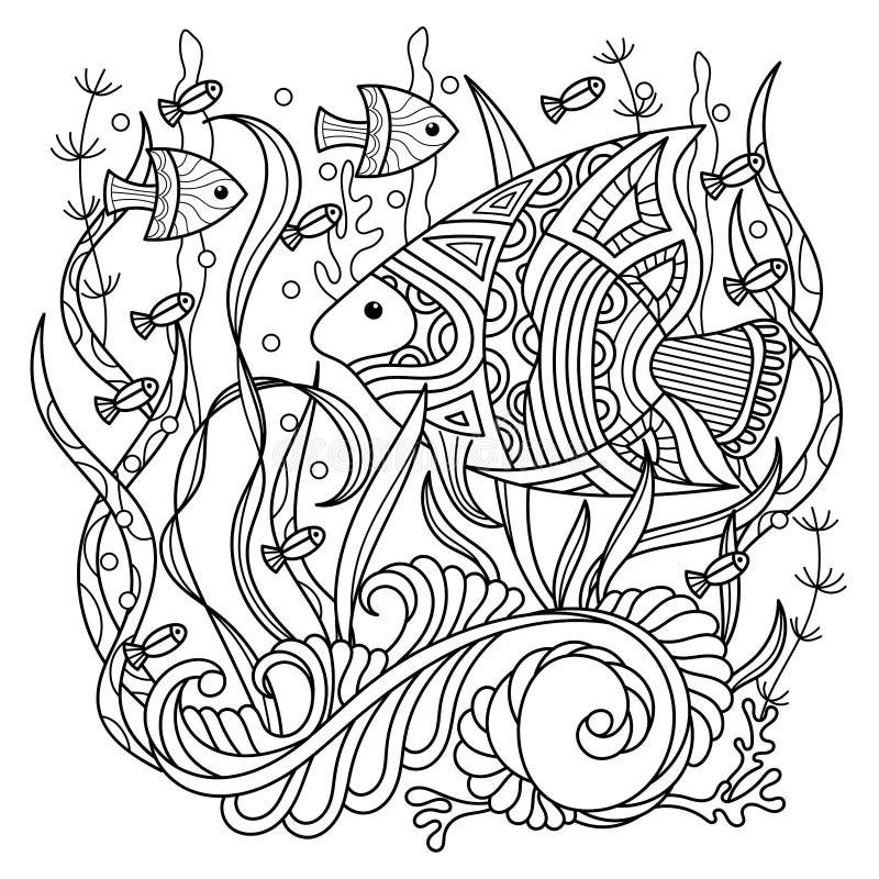 underwater coloring pages for adults