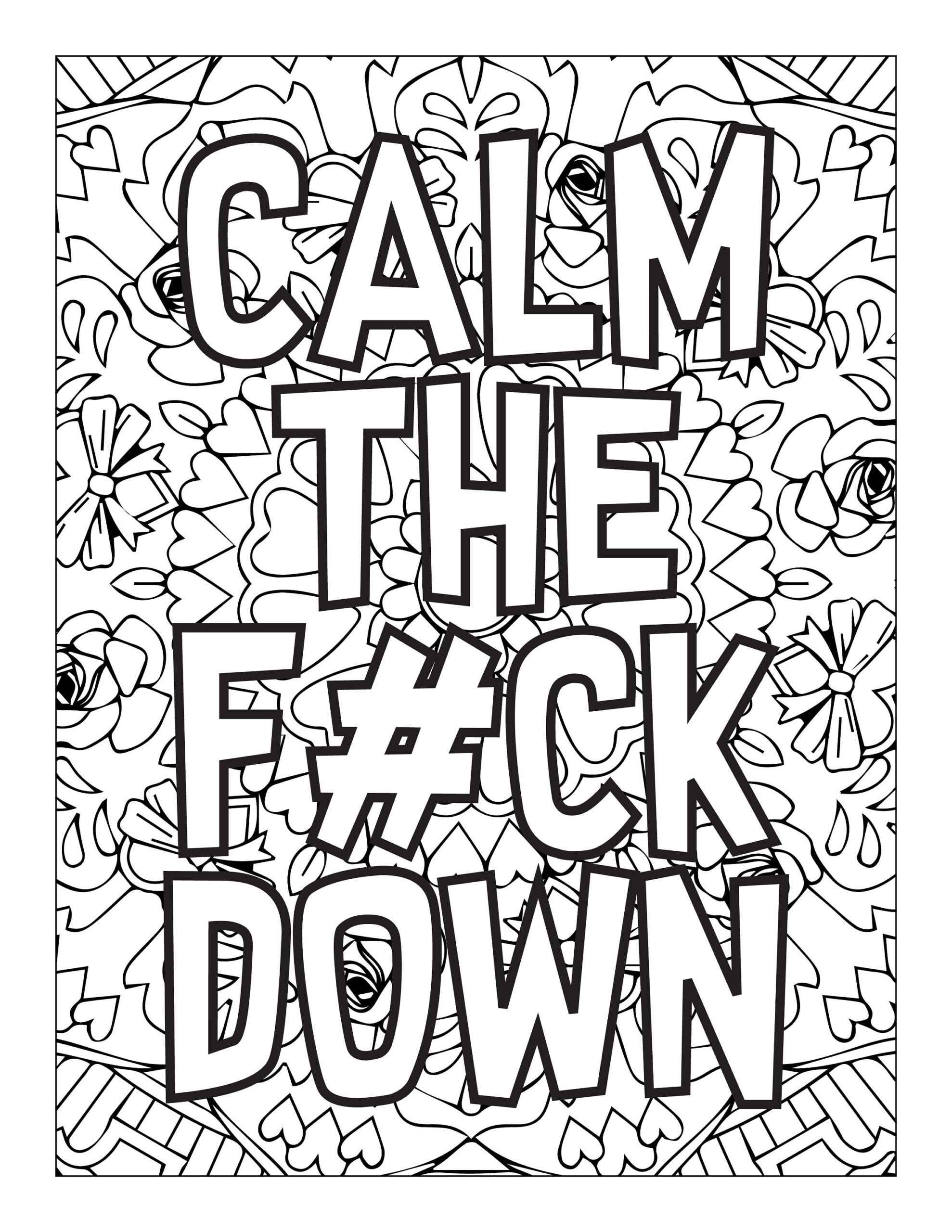 Adult Swear Word Coloring Page Adult Swear Word Printable Coloring Pages Digital Download Coloring Book Pages Print From Home 10 Page Etsy