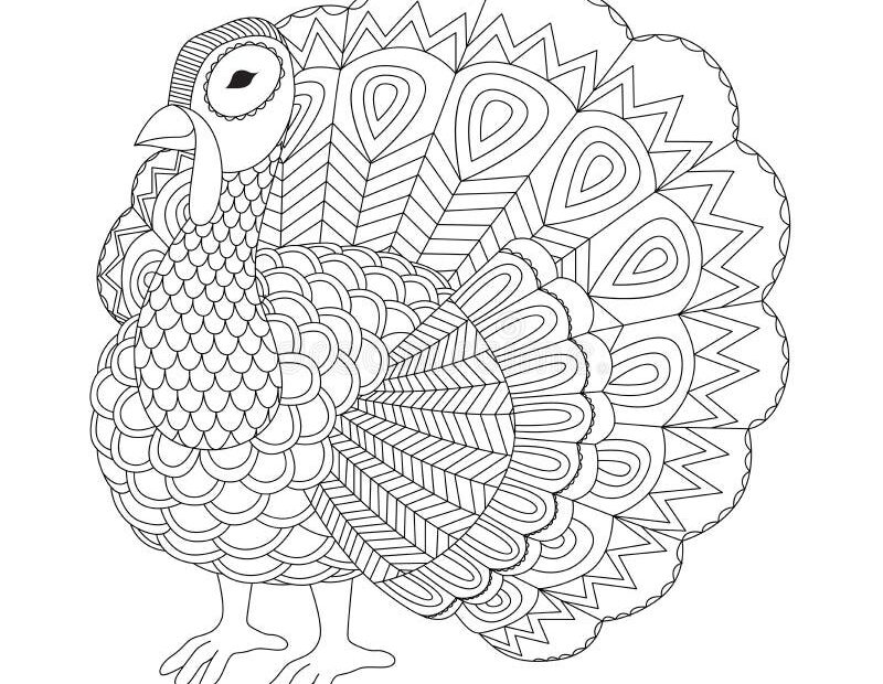Adult Thanksgiving Coloring Page Stock Illustrations 668 Adult