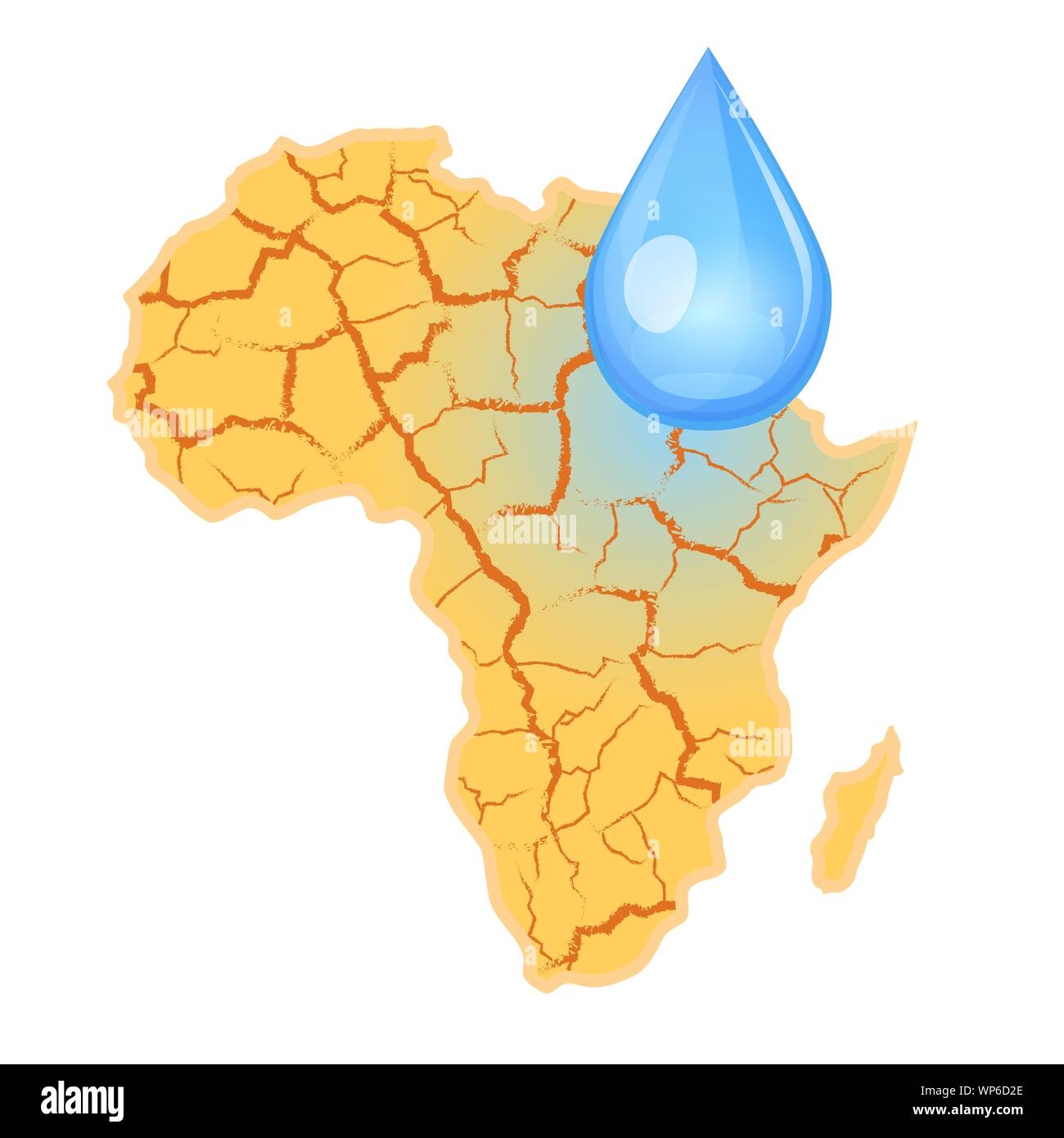 Africa Needs Water Water Scarcity Concept Drought In Africa And A Drop Of Water Vector Illustration Isolated On White Background Stock Vector Image U0026 Art Alamy