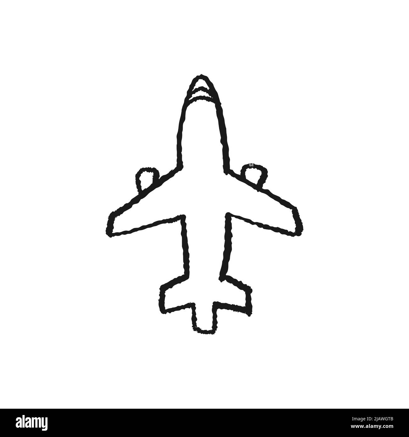 Airplane Simple Sketch Vector Illustration Passenger Aircraft 