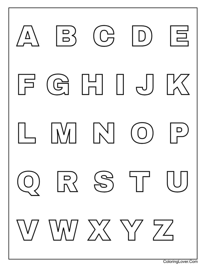 free printable abc coloring sheet