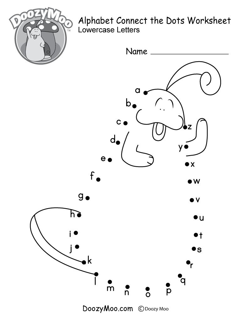 Alphabet Connect The Dots Worksheets Free Printables Doozy Moo