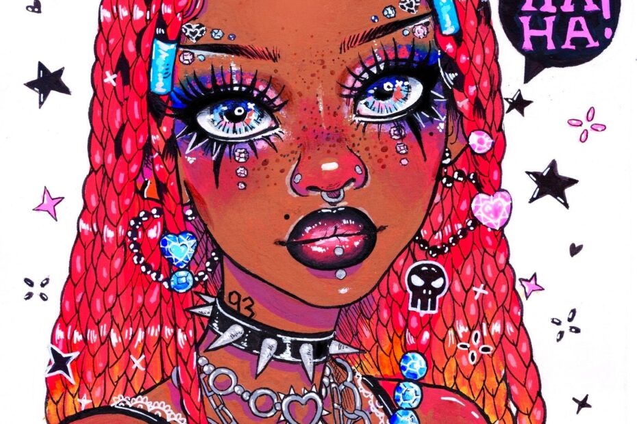 Alt Girl Illustration Art Print Etsy