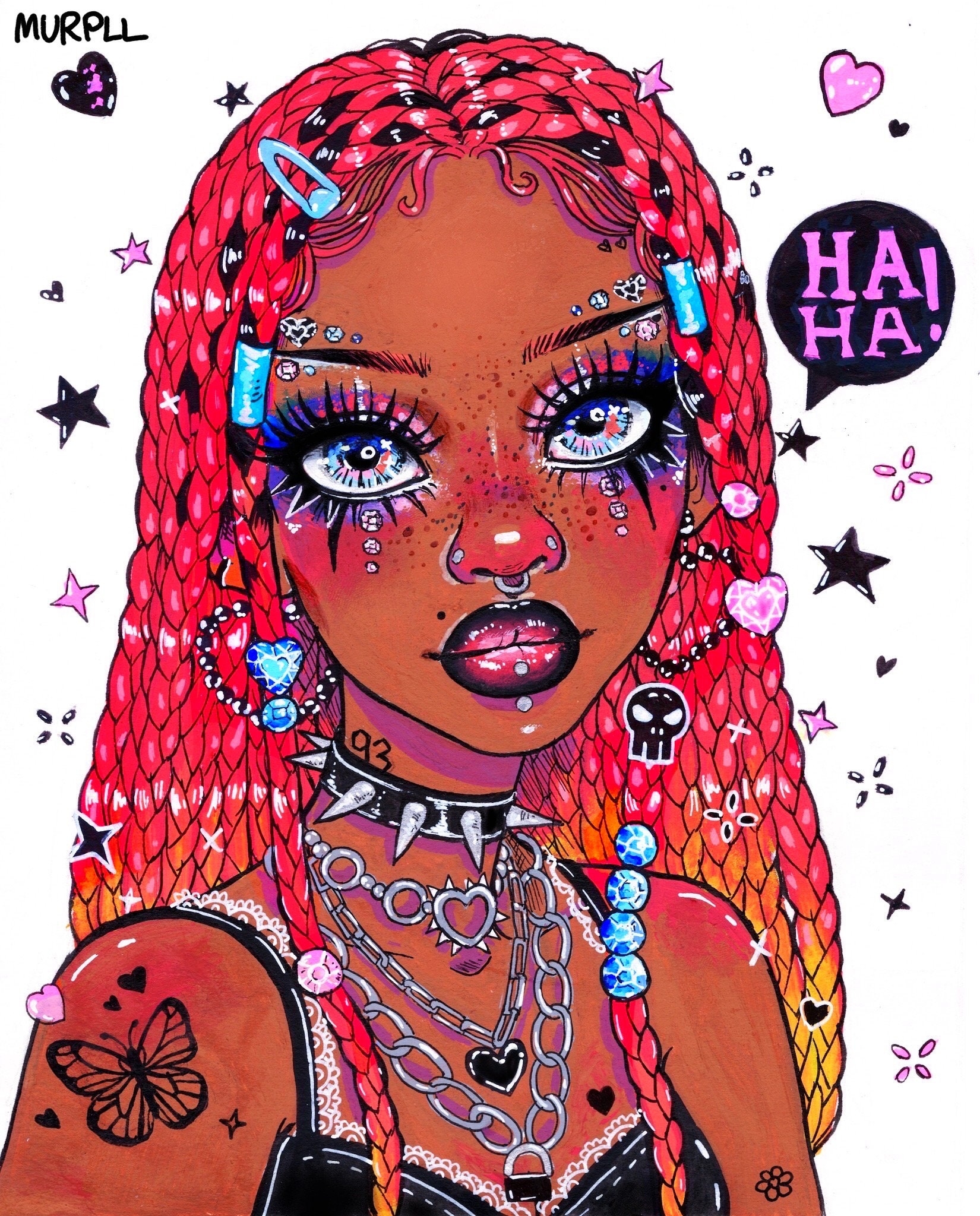 Alt Girl Illustration Art Print Etsy