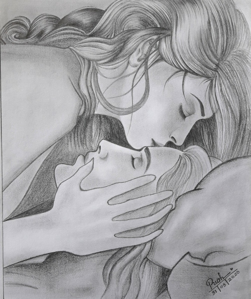 Amazing Art Drawings pencil Sketch Of A Couple A4 Size EBay