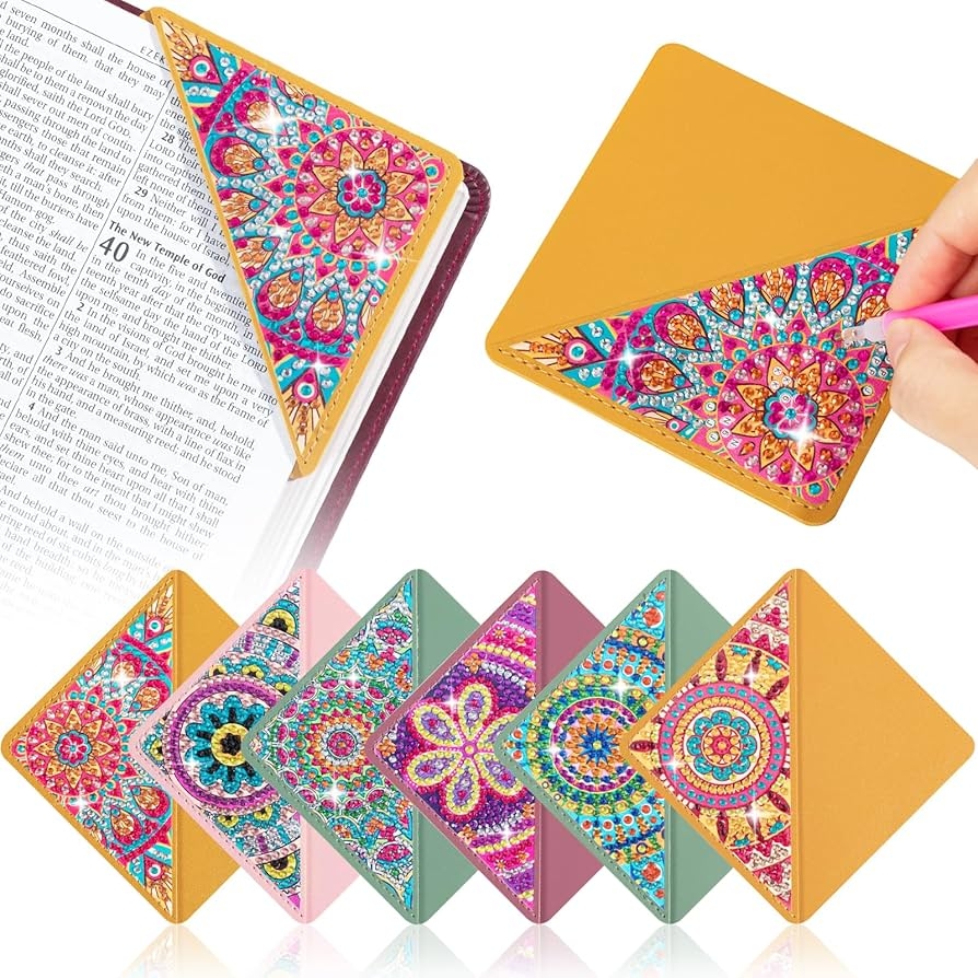 Amazon 6 PCS Diamond Art Bookmarks Diamond Painting Bookmarks For Book Lovers 5D DIY Bookmark Corner Bookmark Adults Crafts Diamond Art Kits For Adults Kids Home Office Beginner Adults Gift 