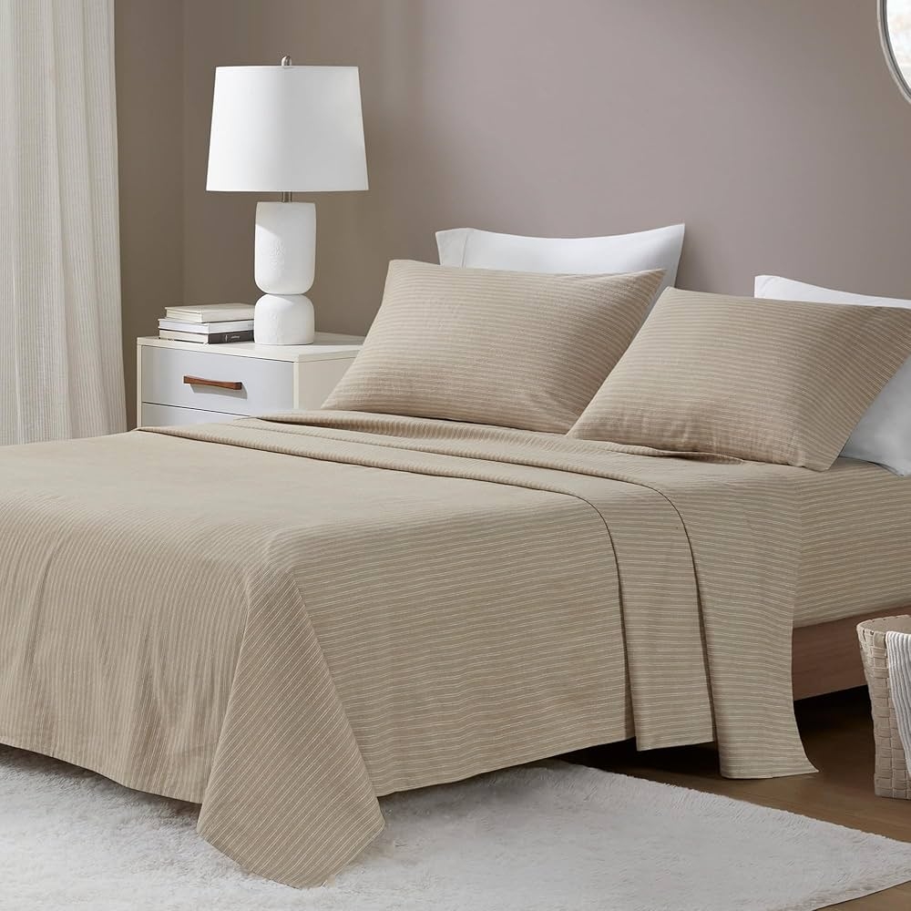 Amazon Beautyrest Cotton Sheet Set Cozy Print 100 Cotton Flannel Sheets Warm U0026 Fuzzy Bedding Set Oversized Sheets Deep Pocket Fits Up To 16
