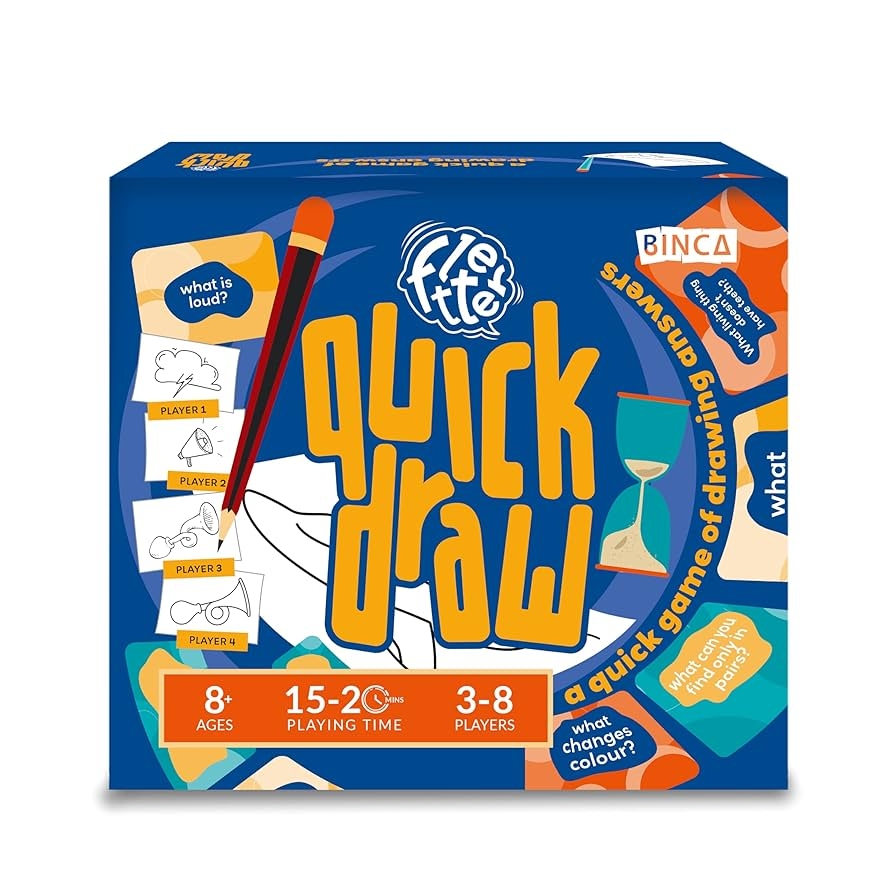 Amazon Board Game Fletter Quick Draw Fast paced Drawing Game Fun For Kids Teens U0026 Adults Boosts Creativity U0026 Quick Thinking Perfect For Family Gamenight Gifts For Kids Ages 8 9 10