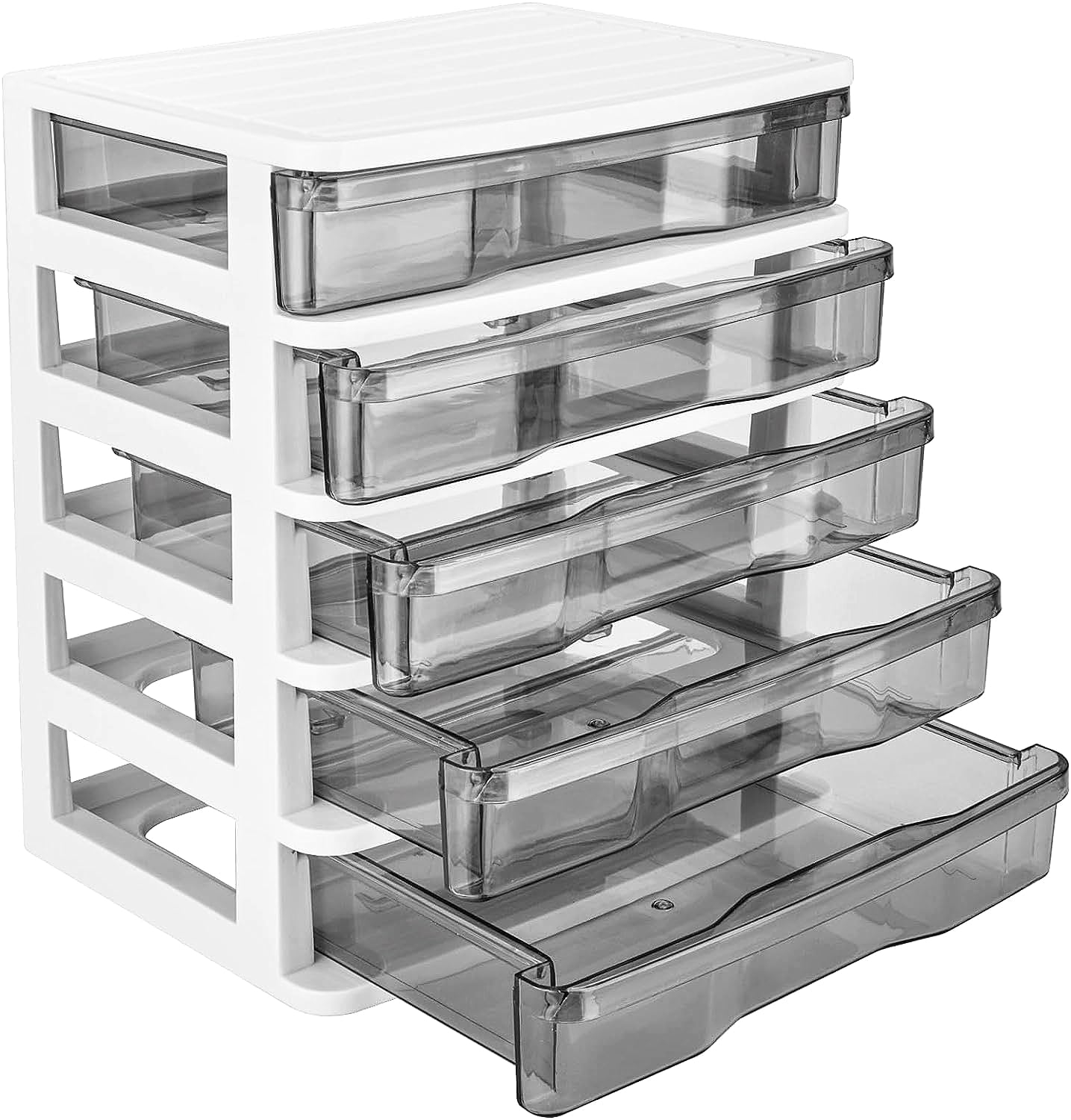 Amazon Charmewooden 5 Drawer Desktop Storage Small Organizer Box Storage Container Case Desktop Organizer With Clear Drawers Office Products