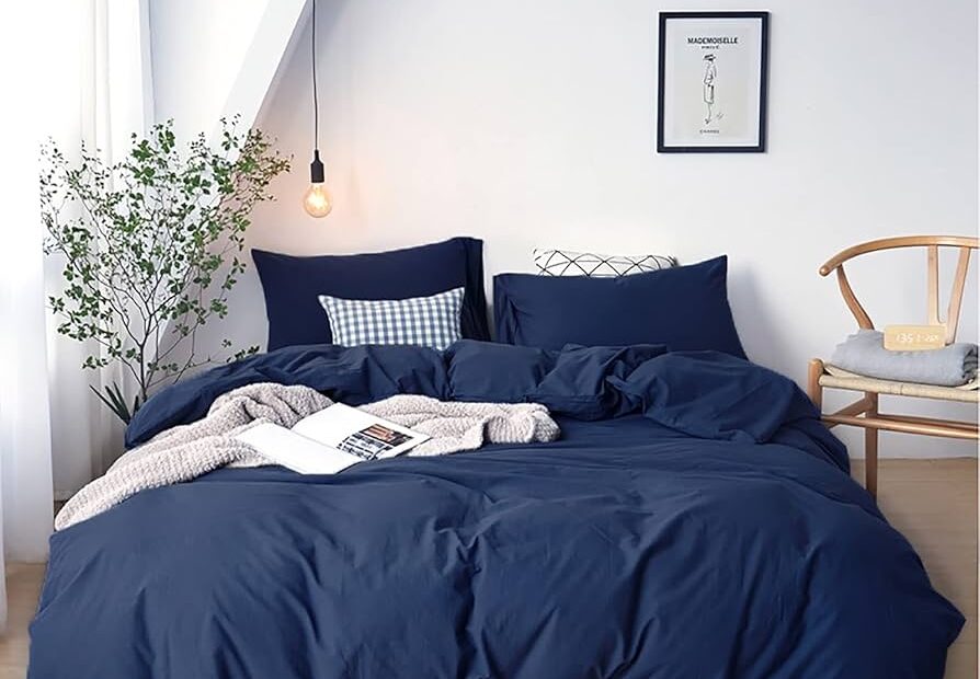 Amazon Cottonight Navy Blue Comforter Set Twin Men Boys Navy Bedding Set Dark Blue Comforter Set Breathable Soft Quilts Blanket Dark Color Modern Solid Color Pure Blue Bedding Sets For Twin Bed