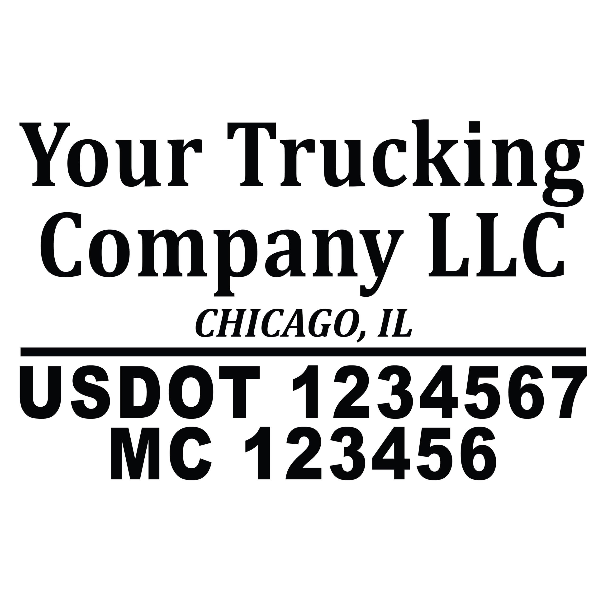 Amazon Custom US DOT Trucking Decal Stickers Tow Truck Trucking 18 Wheeler Van MC Number Company Logos USDOT MC Numbers Weather Proof And Permanent Truck Signs