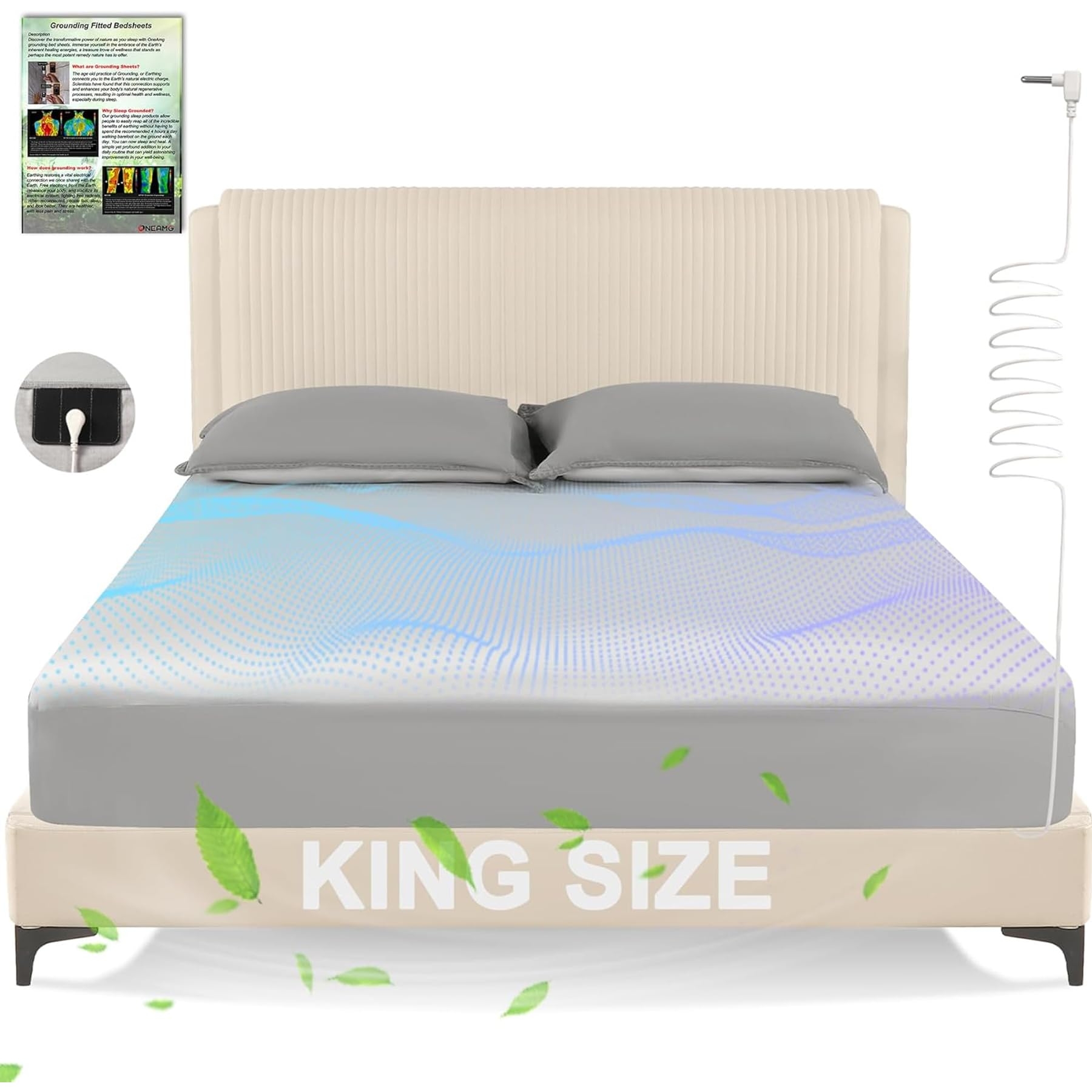 Amazon Grounding Sheets King Size Earth Grounded Fitted Bed Sheet 10 Pure Silver Fiber 90 Organic Cotton Bed Grounding Kit With Grounding 