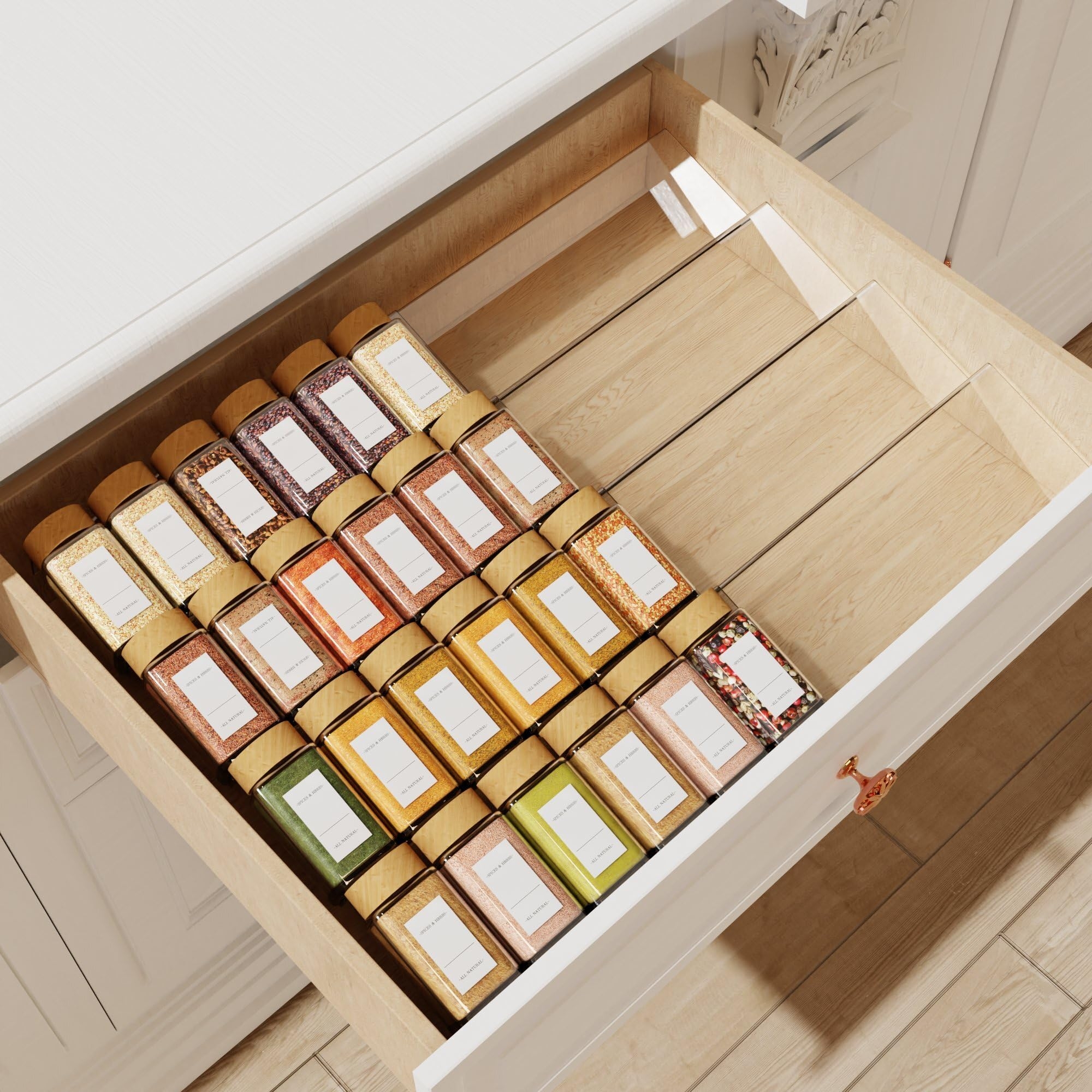 Amazon Jadehom Spice Drawer Organizer 4 Tier Clear Acrylic Expandable From 13