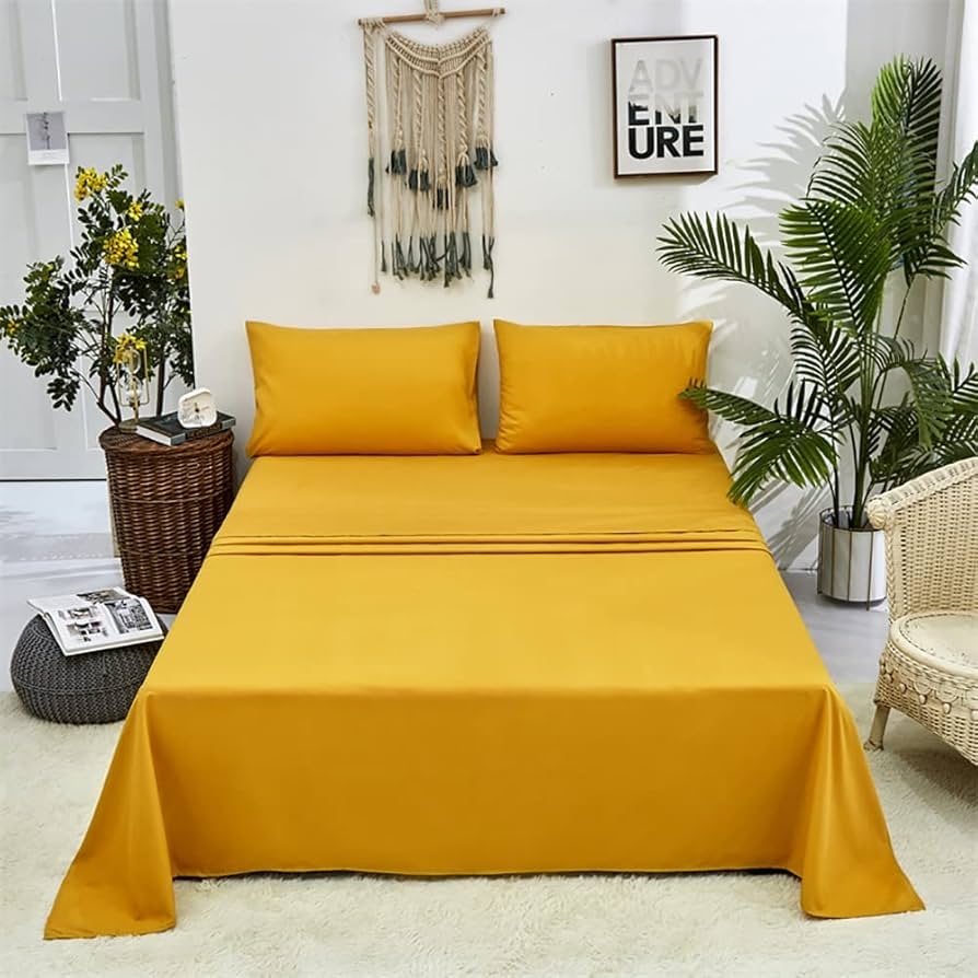 yellow bed sheets